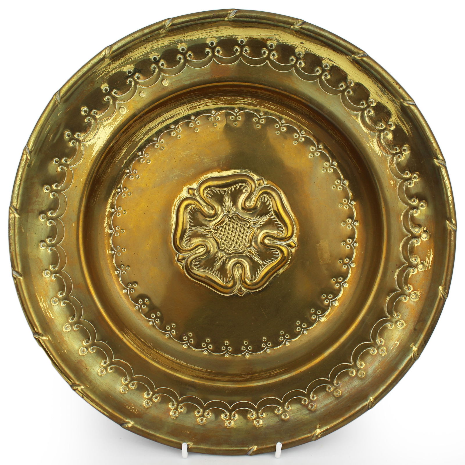 Collection of 8 Antique Brass Wall Chargers & Plates - 7