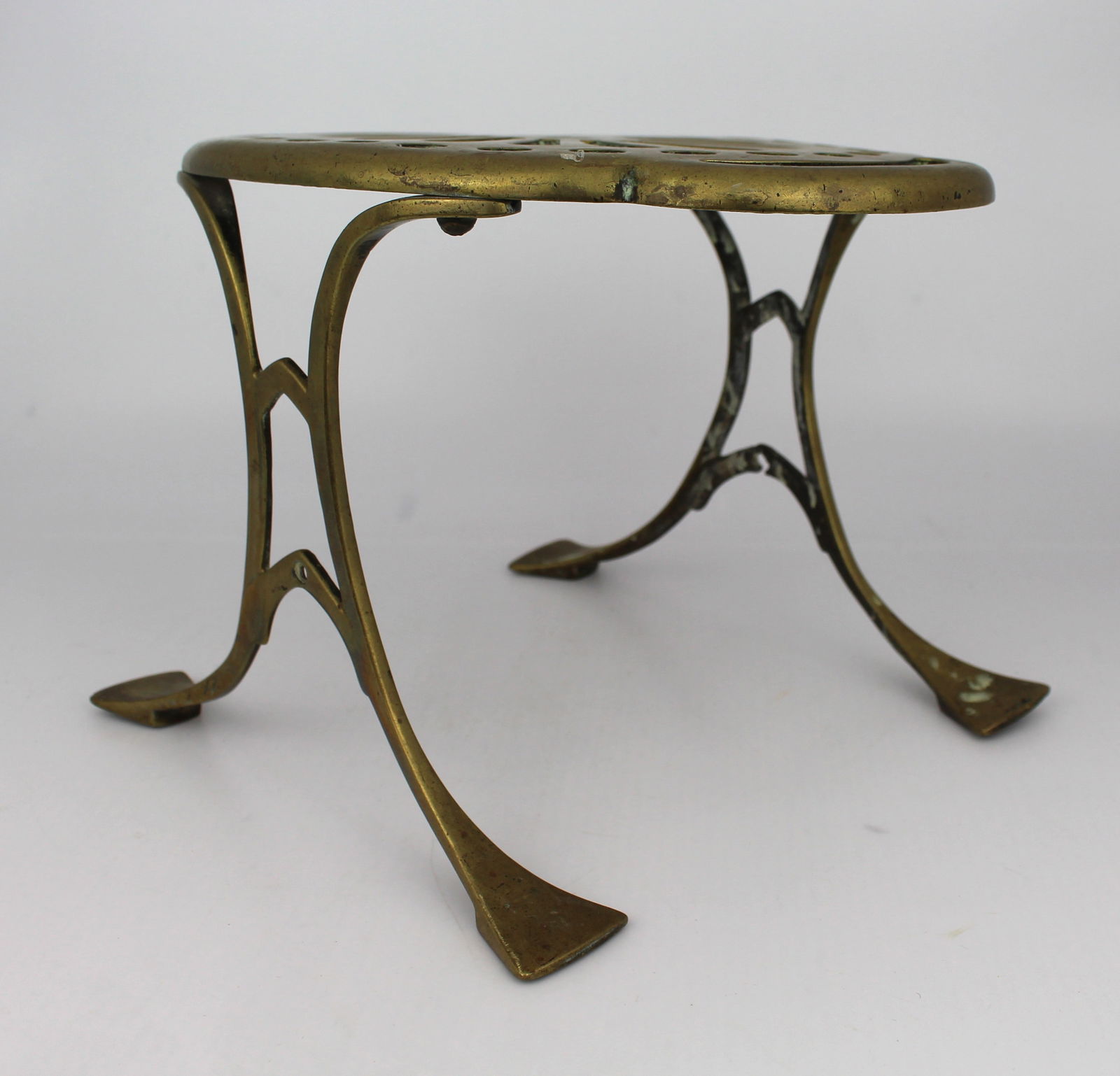 Antique Brass Kettle Trivet - 3