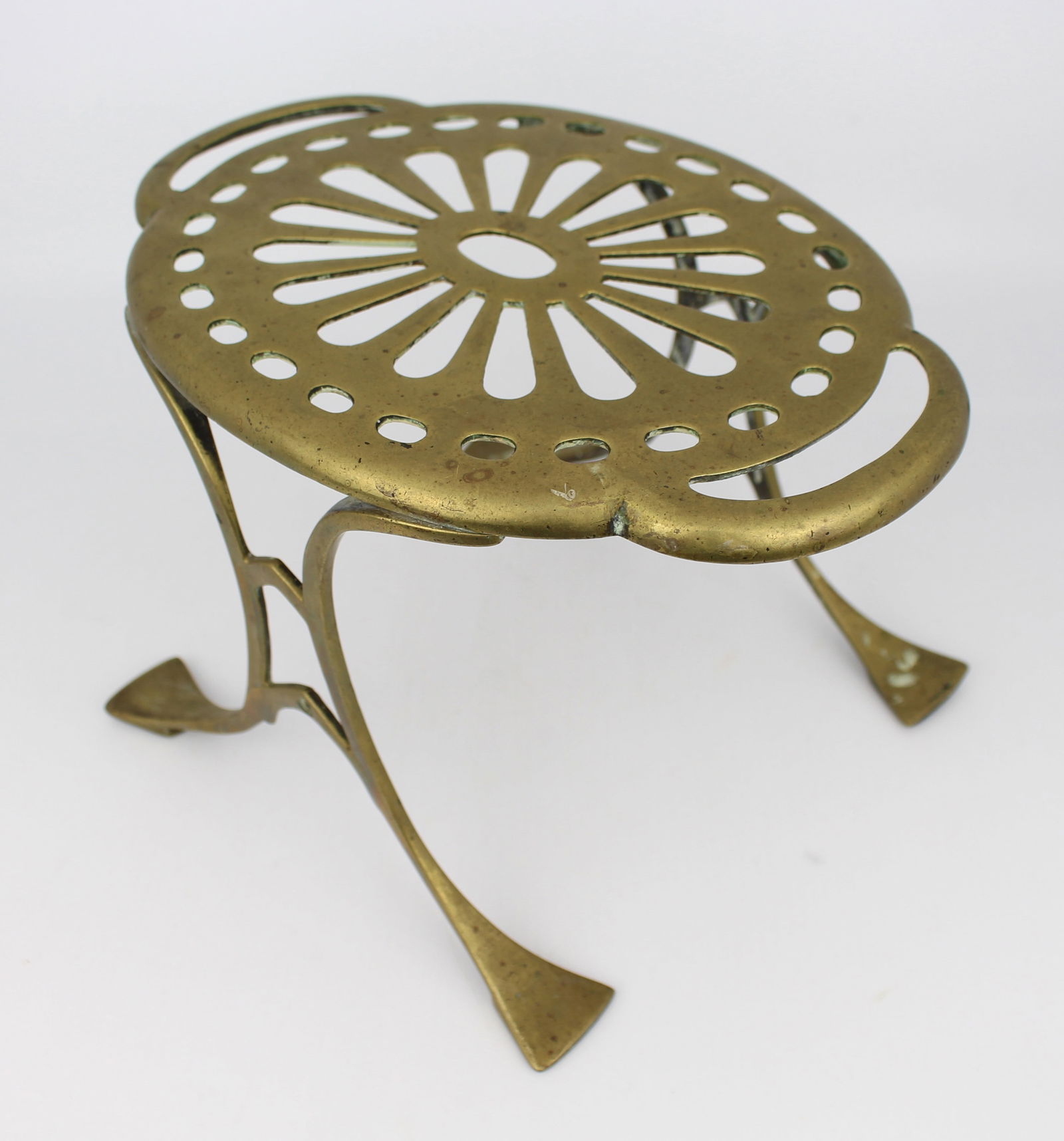 Antique Brass Kettle Trivet - 4