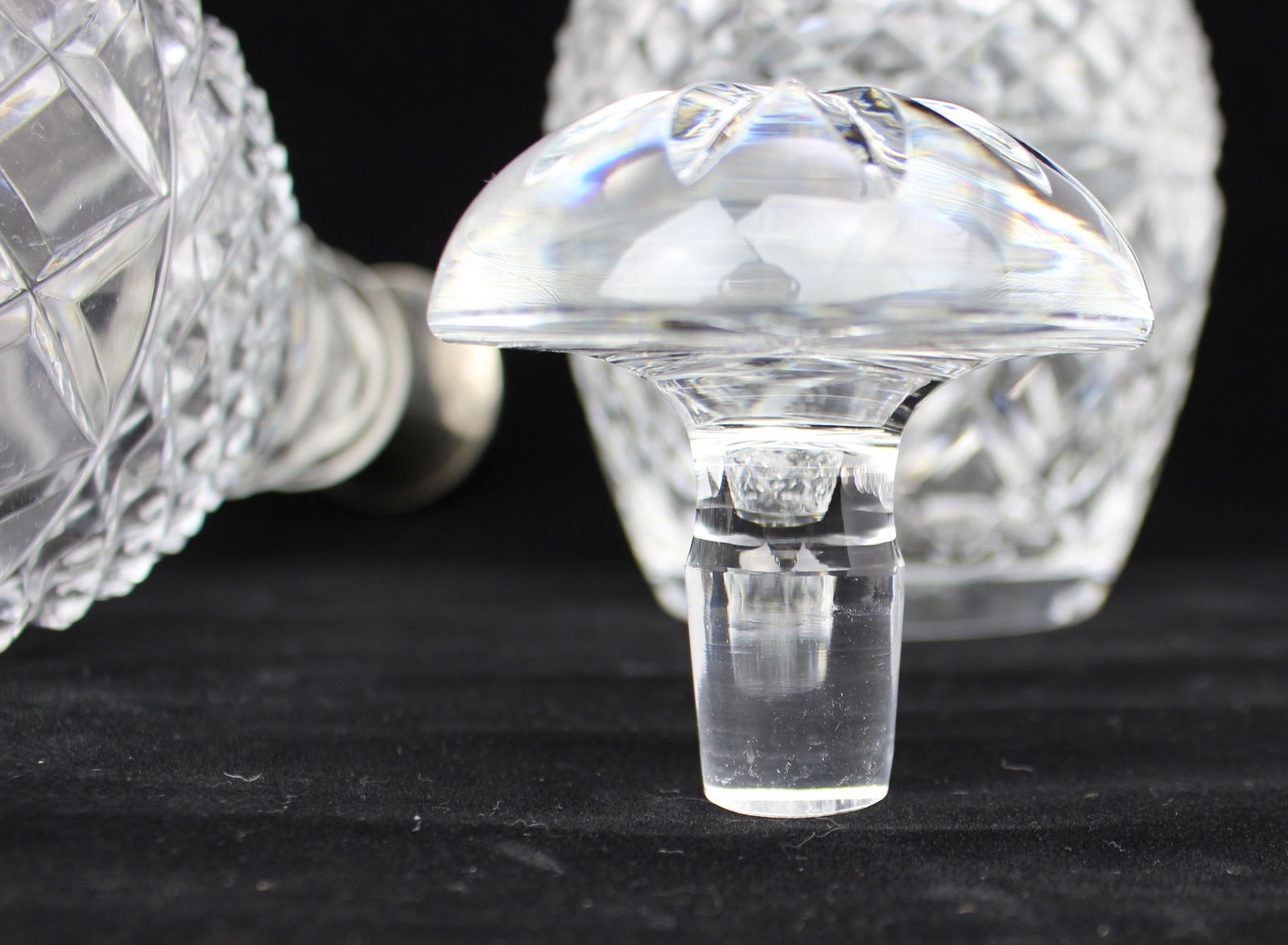 Pair of Fine Vintage Silver Collared Cut Glass Decanters - 7