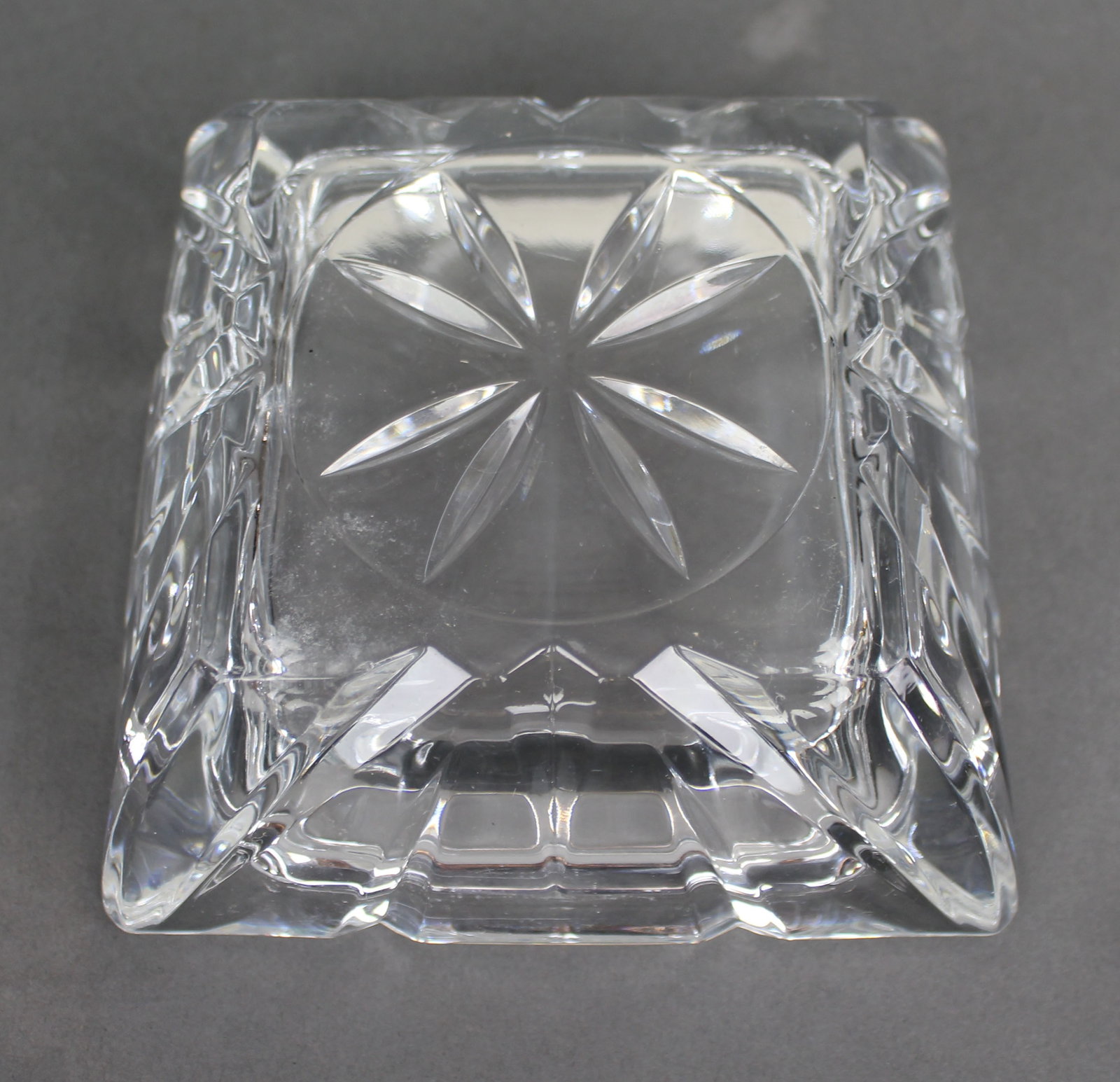 Vintage Cut Glass Crystal Ash Tray - 3