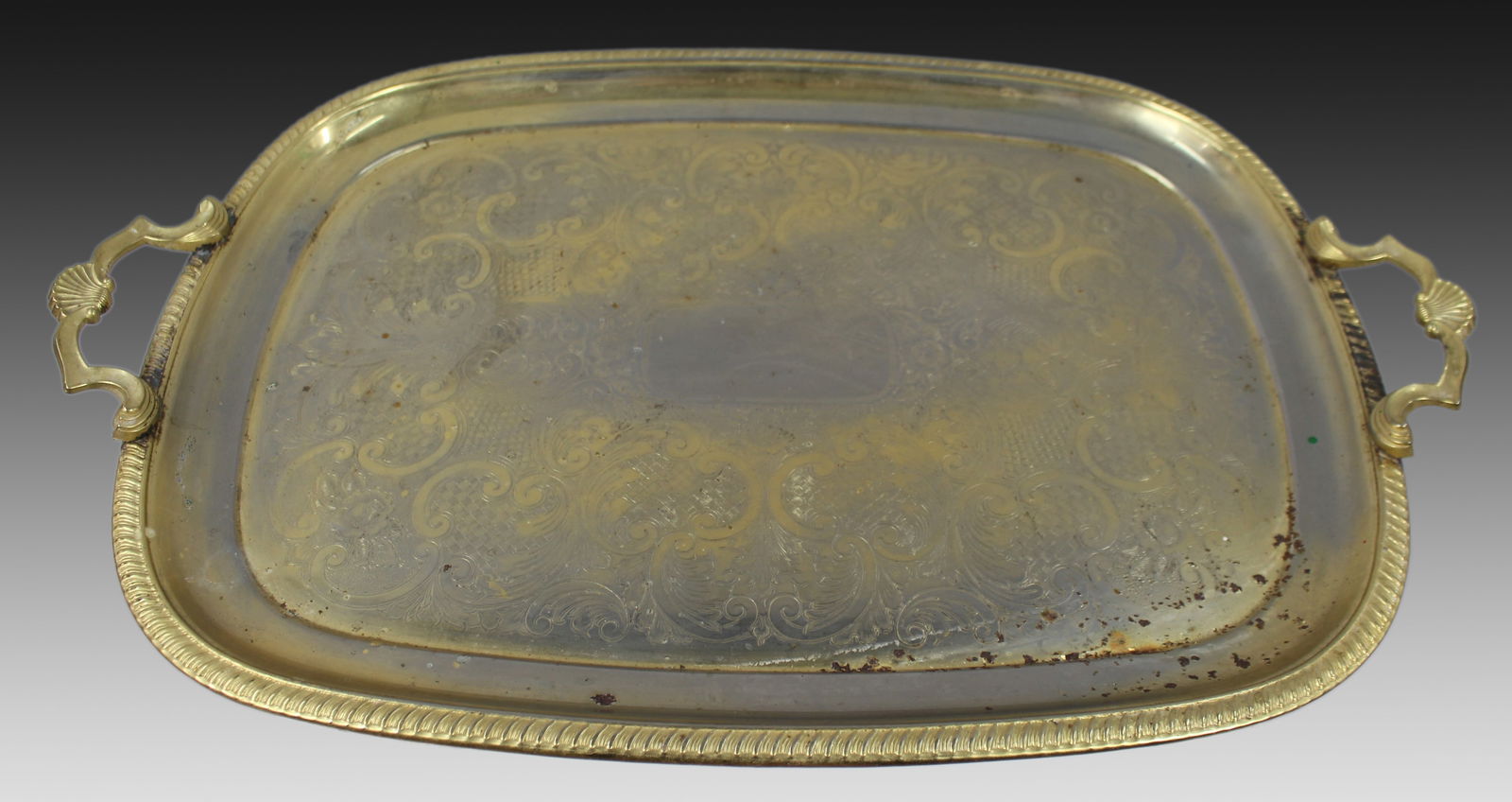 Large Vintage Gold Plated Tray (1 of 4)