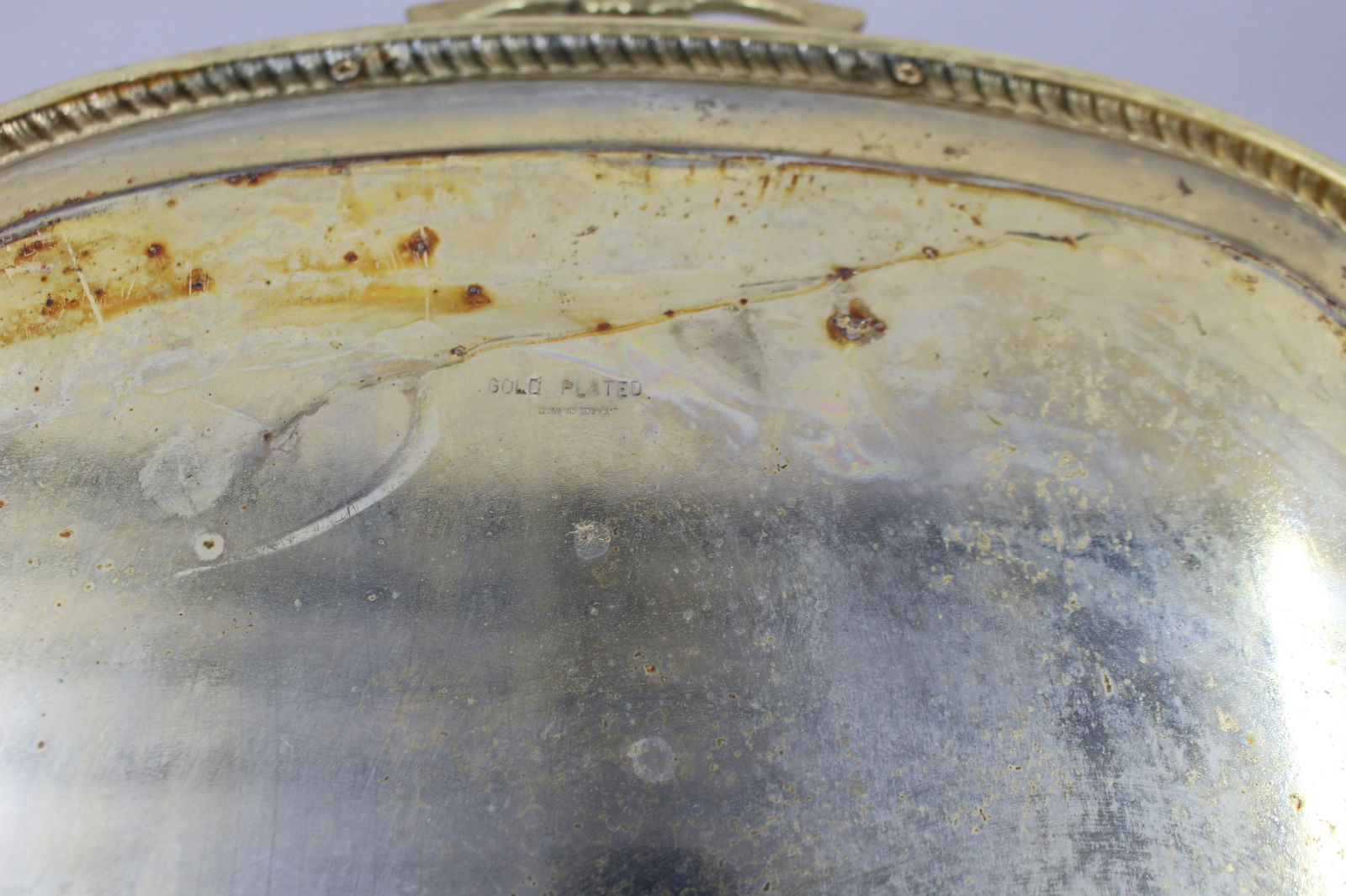 Large Vintage Gold Plated Tray - 4