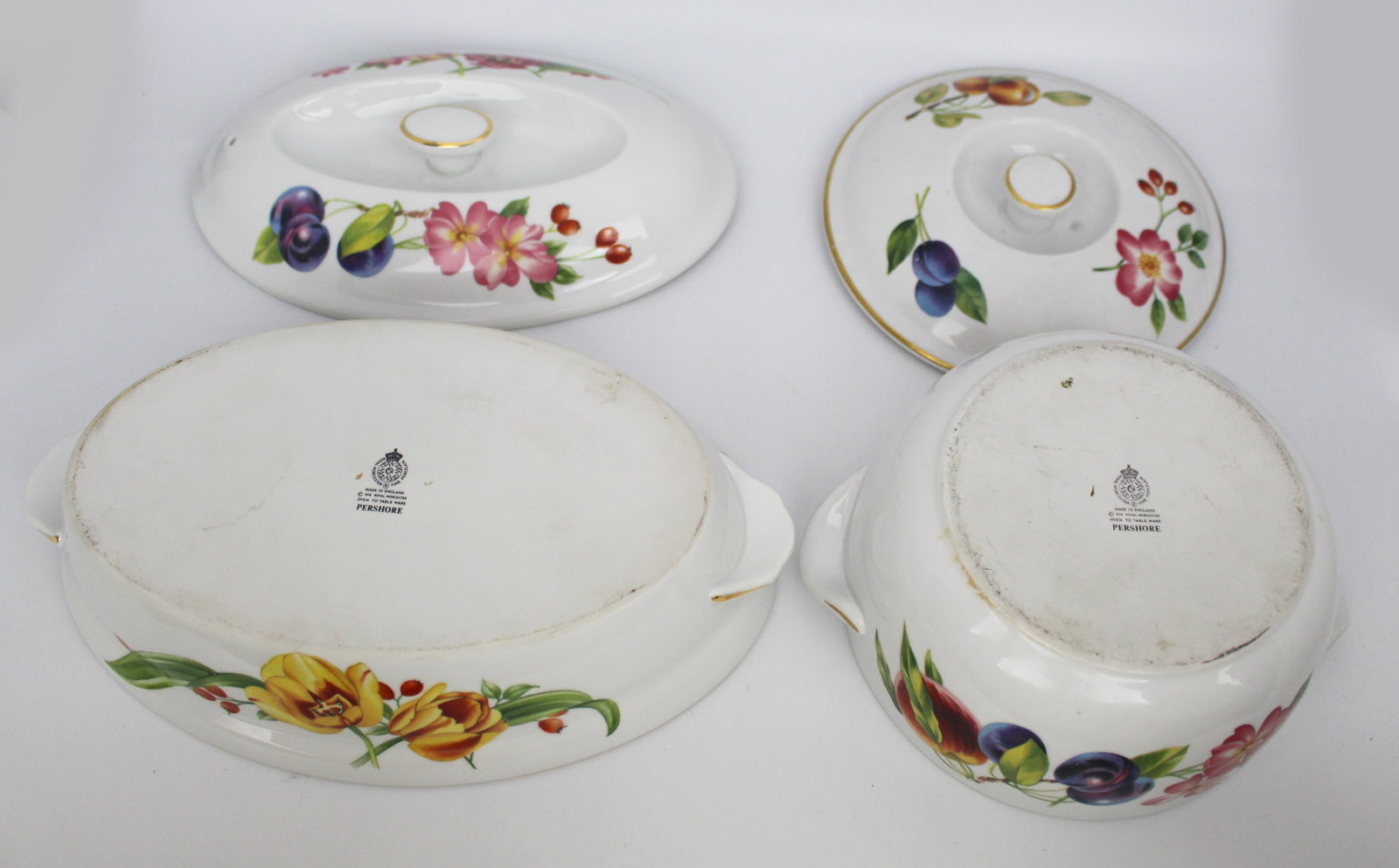 Pair of Royal Worcester Perhsore Pattern Lidded Tureens - 2