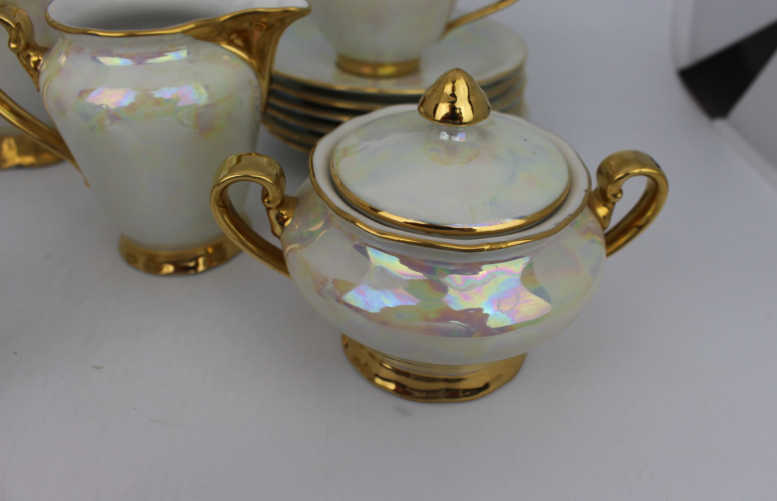 Czech Porcelain Lustre Gilt Tea Service - 3