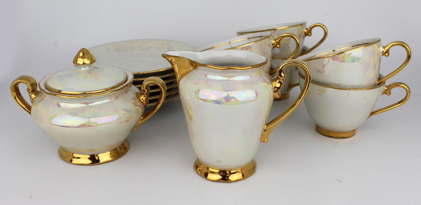 Czech Porcelain Lustre Gilt Tea Service - 4