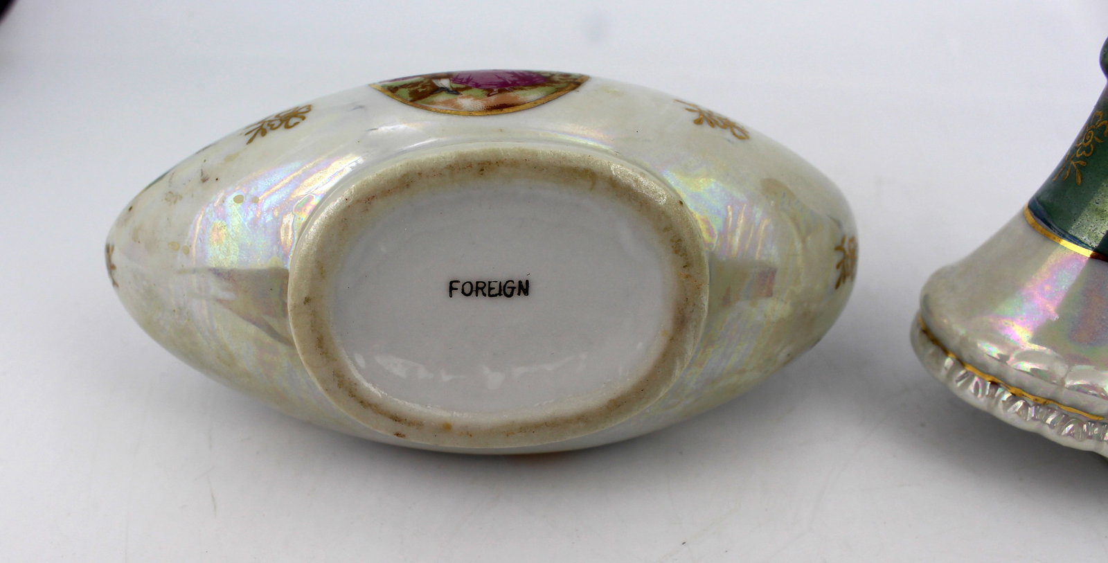 Decorative Small Vintage Porcelain Oil Lamp - 5