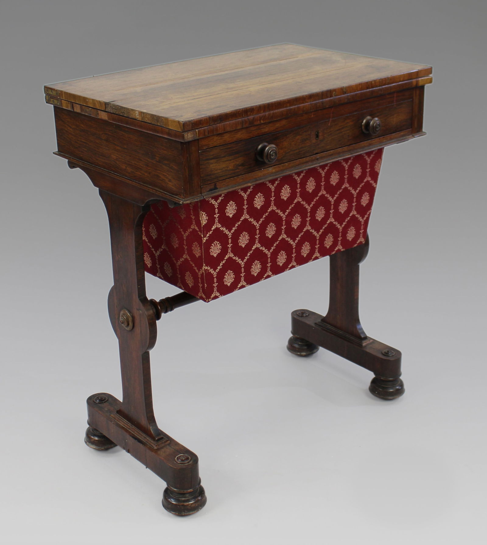 William IV Rosewood Card & Works Table: Title: William IV Rosewood Card & Works Table Description: William IV Rosewood Card & Works Table William IV, English Rosewood Measures 60 x 40.5 x 73 (height) cm Original