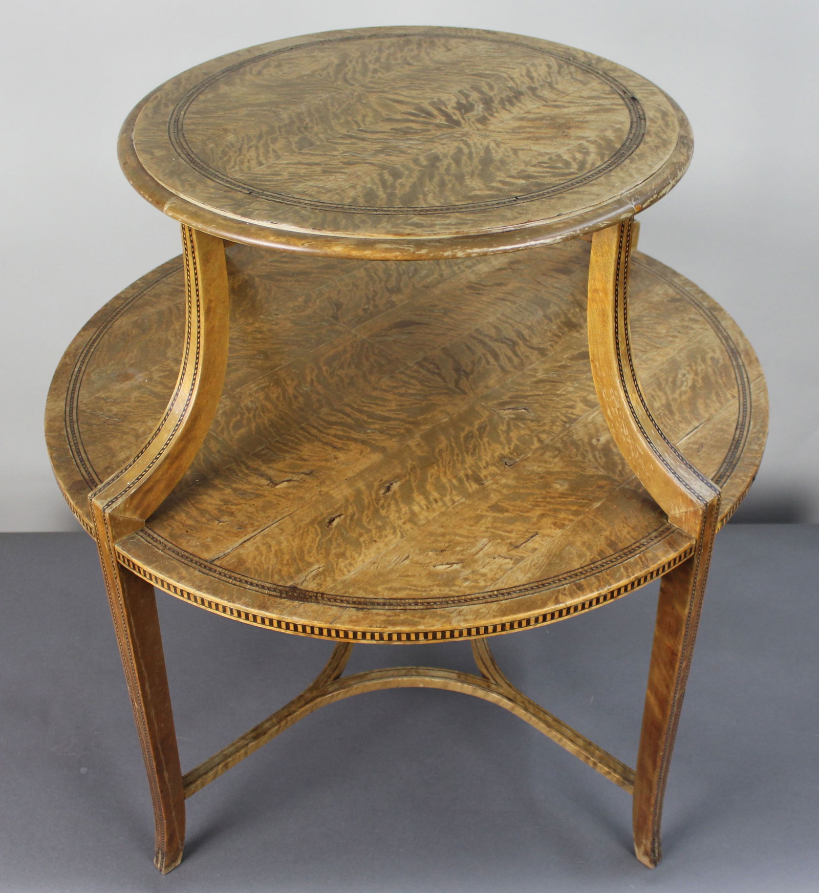 Antique Inlaid Satinwood Two Tier étagère Table - 2