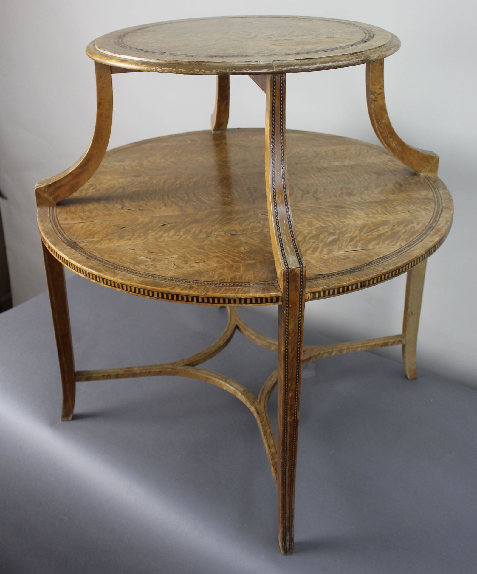 Antique Inlaid Satinwood Two Tier étagère Table - 6