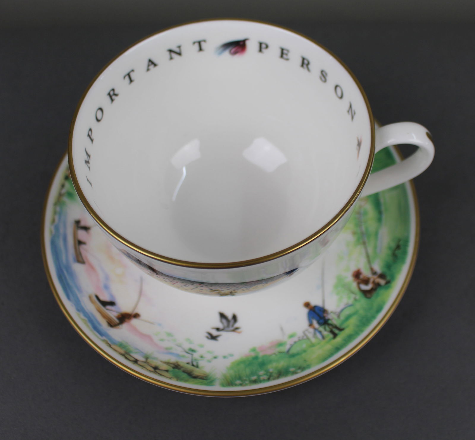Royal Worcester Fishing Cup & Saucer - 2