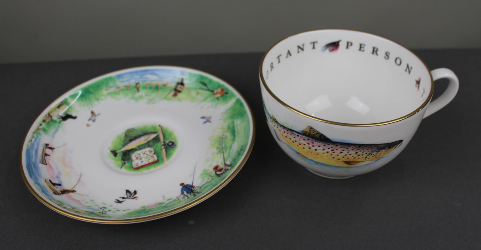 Royal Worcester Fishing Cup & Saucer - 3