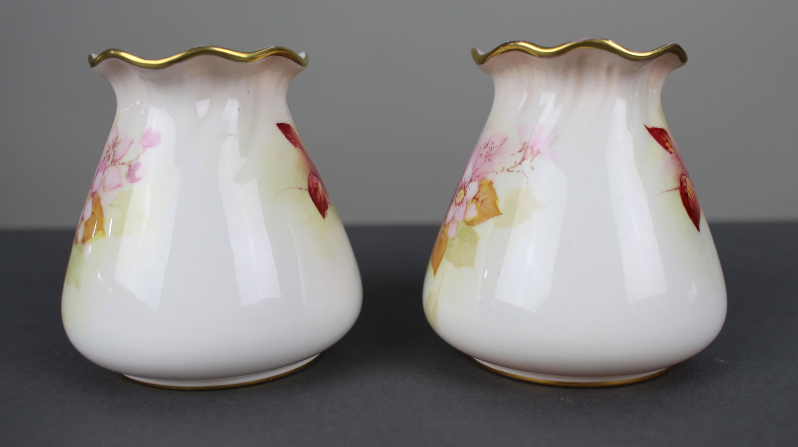 Pair of Royal Worcester Hand Painted Fruit Vases Kitty Blake & M.Miller - 8