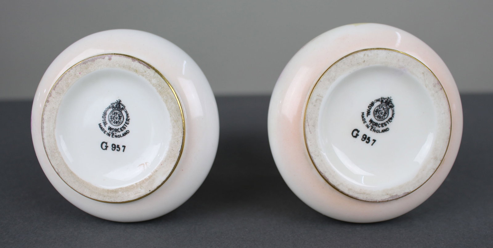 Pair of Royal Worcester Hand Painted Fruit Vases Kitty Blake & M.Miller - 9