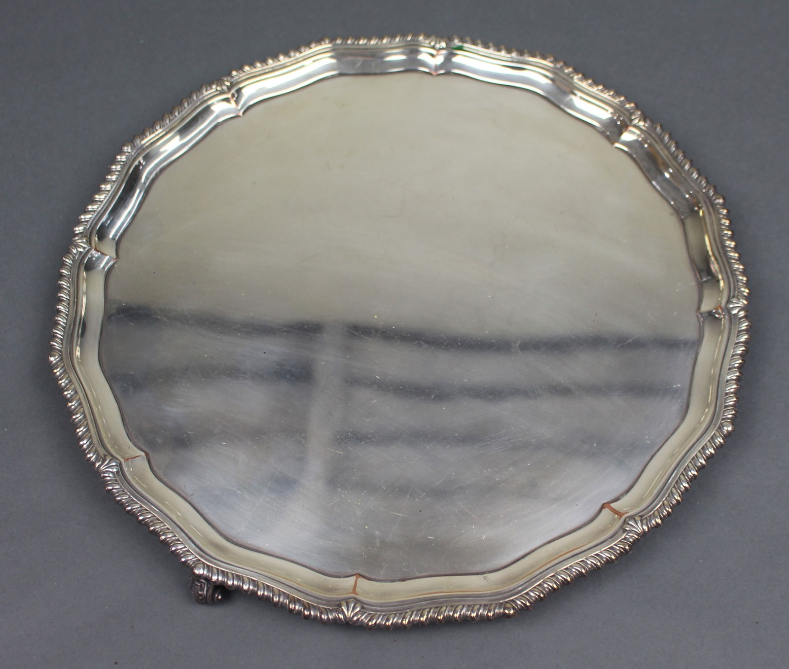 Antique Silver Plated Footed Serving Tray - 2