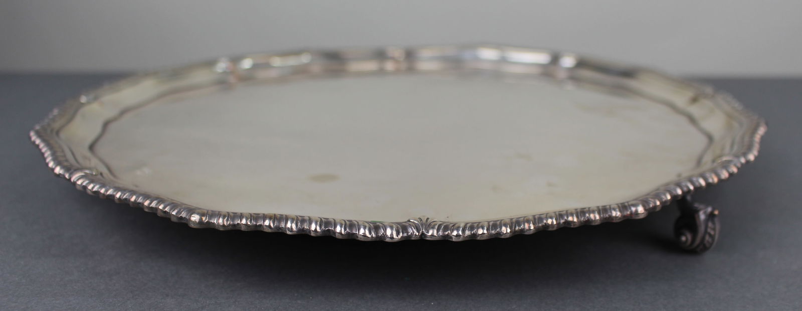 Antique Silver Plated Footed Serving Tray - 3