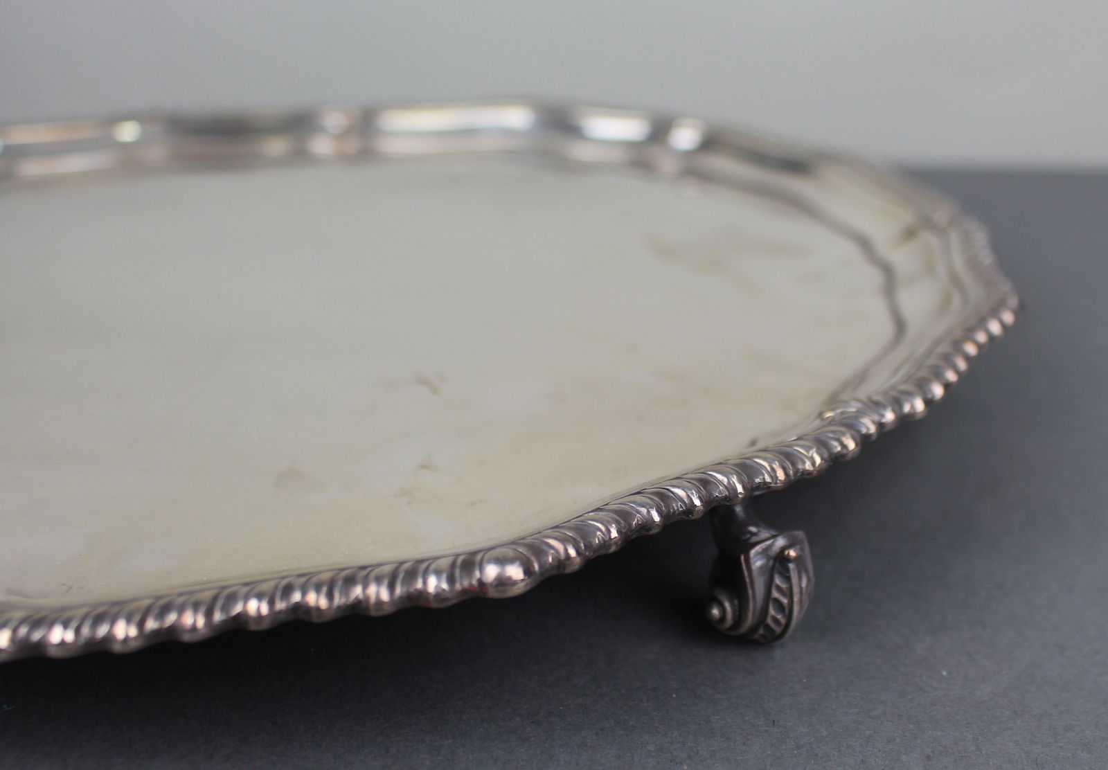 Antique Silver Plated Footed Serving Tray - 5