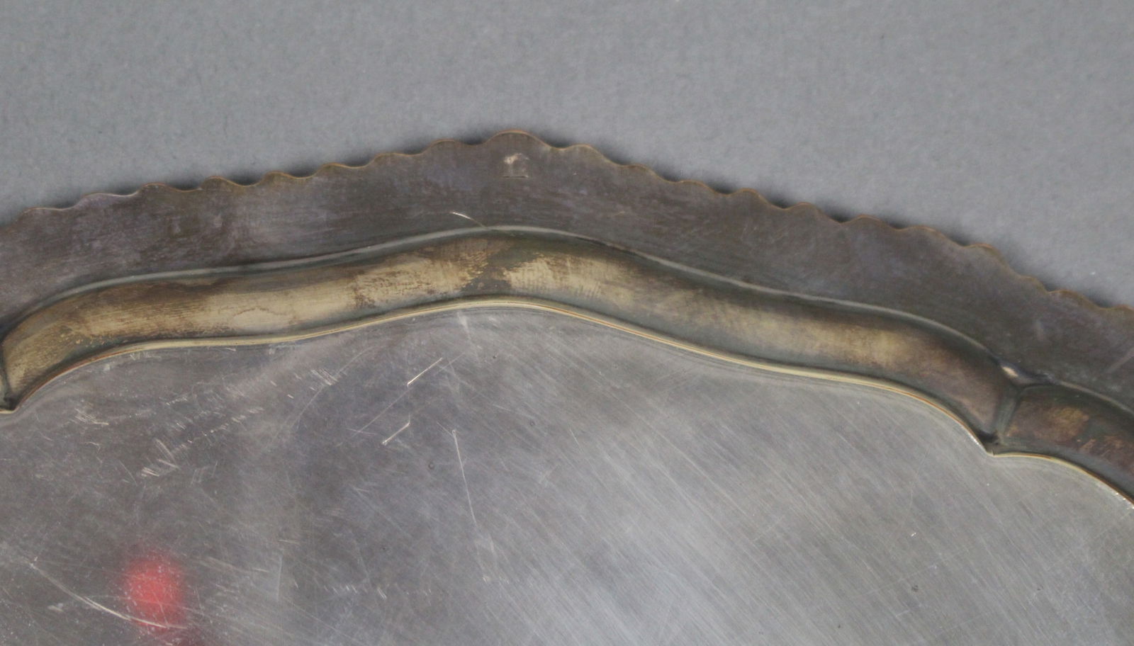 Antique Silver Plated Footed Serving Tray - 8