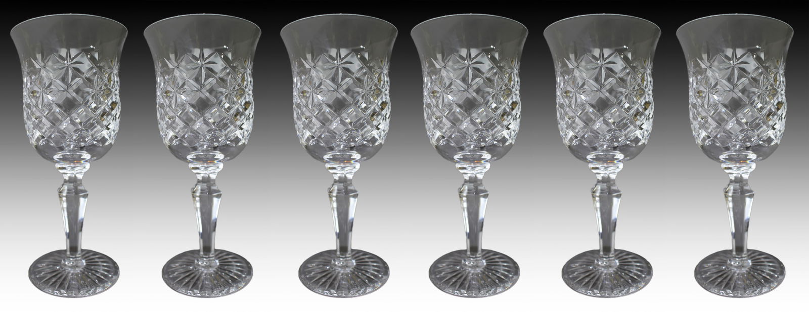 Set of 6 Royal Doulton Crystal Wine Glasses - 2