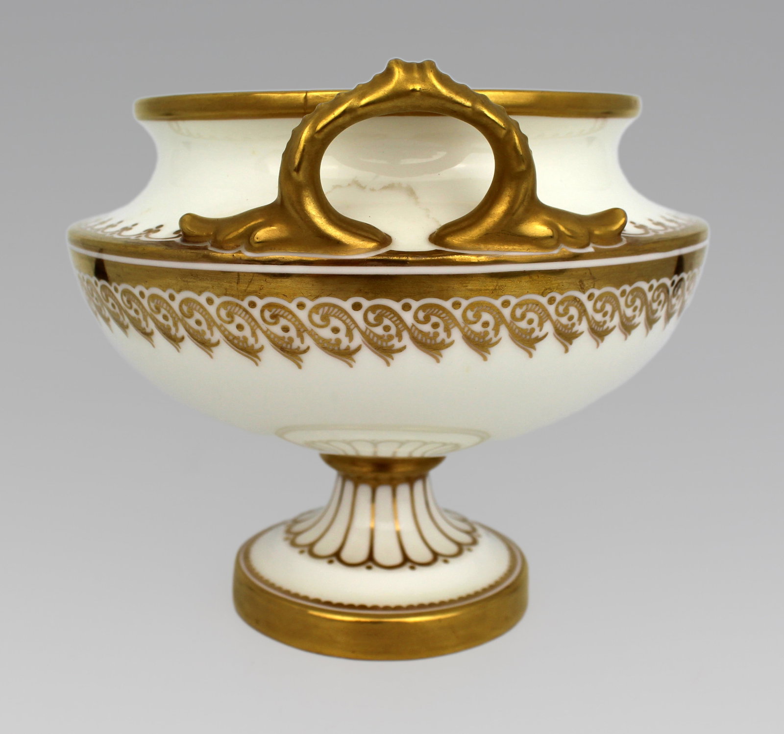 19th Century English White & Gilt Two-Handled Porcelain Urn - 13