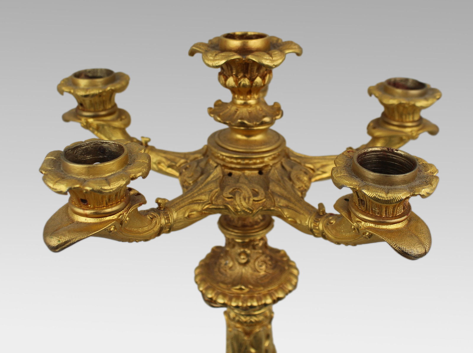 Mid-19th Century French Gilt Bronze Five-Light Candelabrum with Classical Motifs - 5