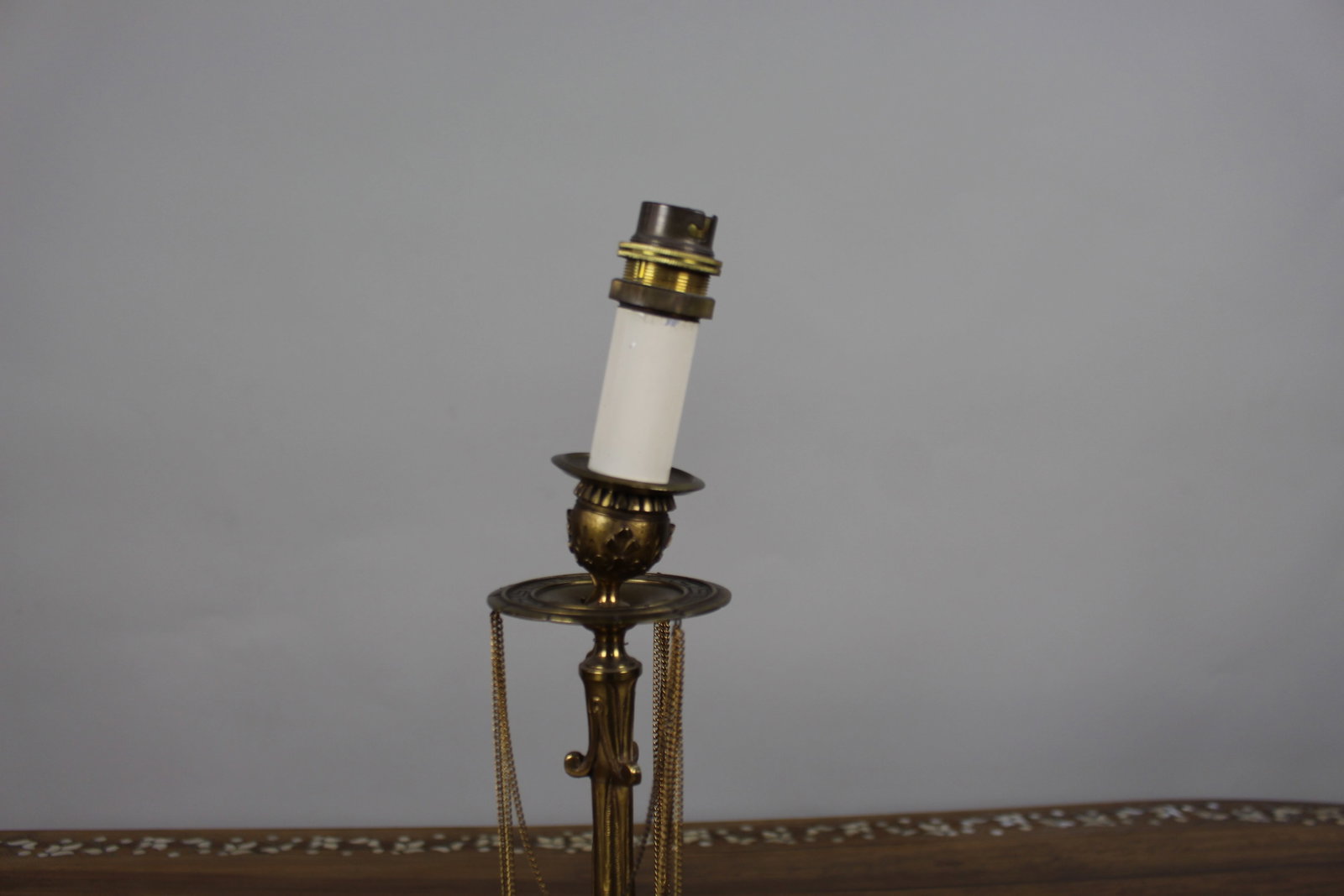 Vintage Gilt Brass Table Lamp – Neoclassical Revival, c.1930 - 3