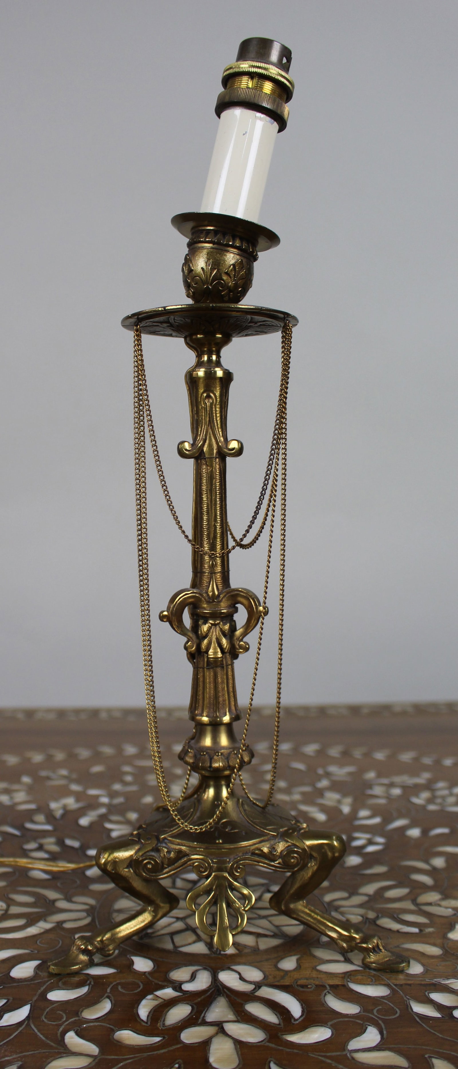 Vintage Gilt Brass Table Lamp – Neoclassical Revival, c.1930 - 6