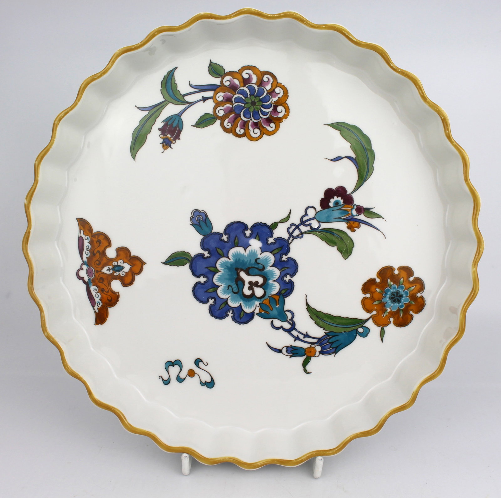 Royal Worcester Palmyra Pattern Dishes: Title: Royal Worcester Palmyra Pattern Dishes Description: Royal Worcester Palmyra Pattern Dishes. Royal Worcester Palmyra Flan Dish: Width: 25 cm. Very good condition; no chips,