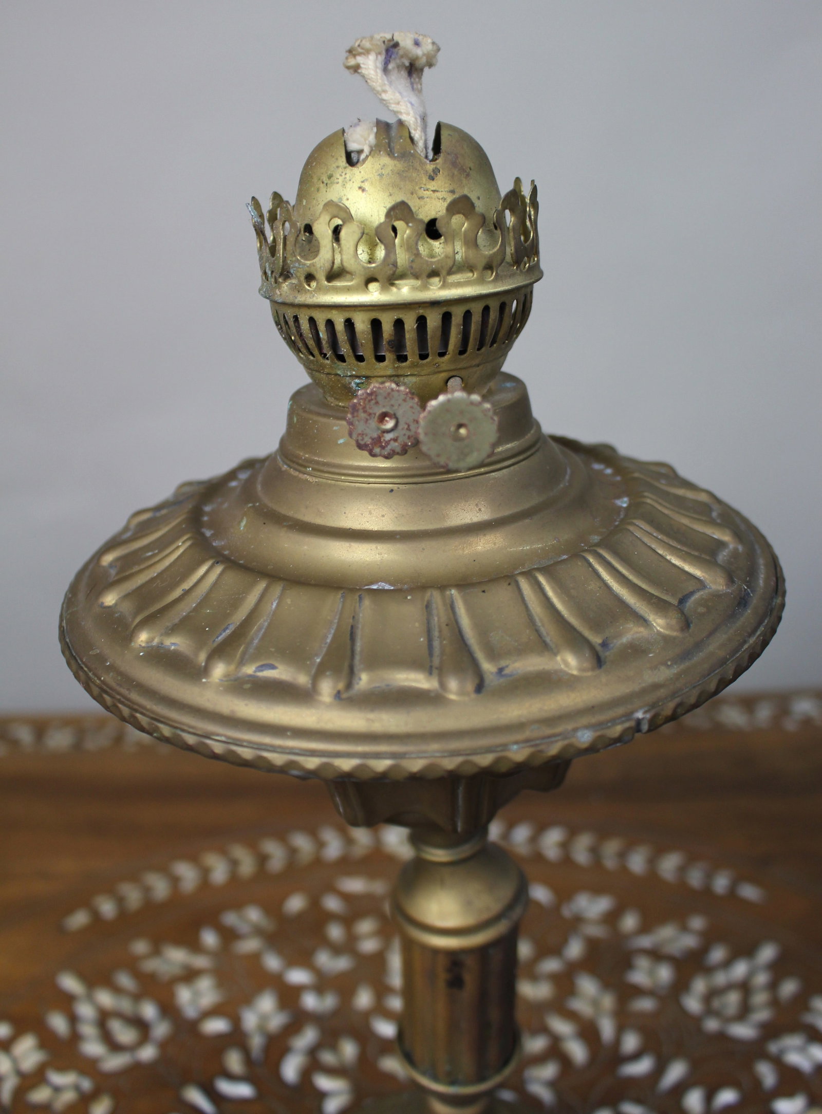 Antique Brass Oil Lamp, c.1900 - 2