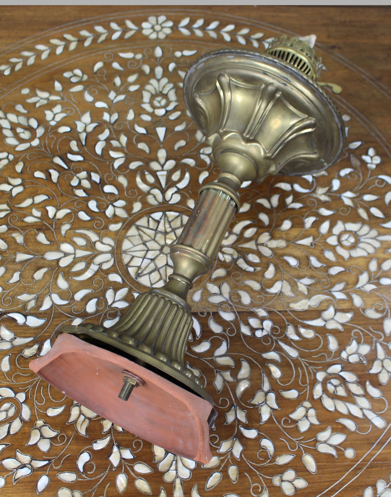 Antique Brass Oil Lamp, c.1900 - 7