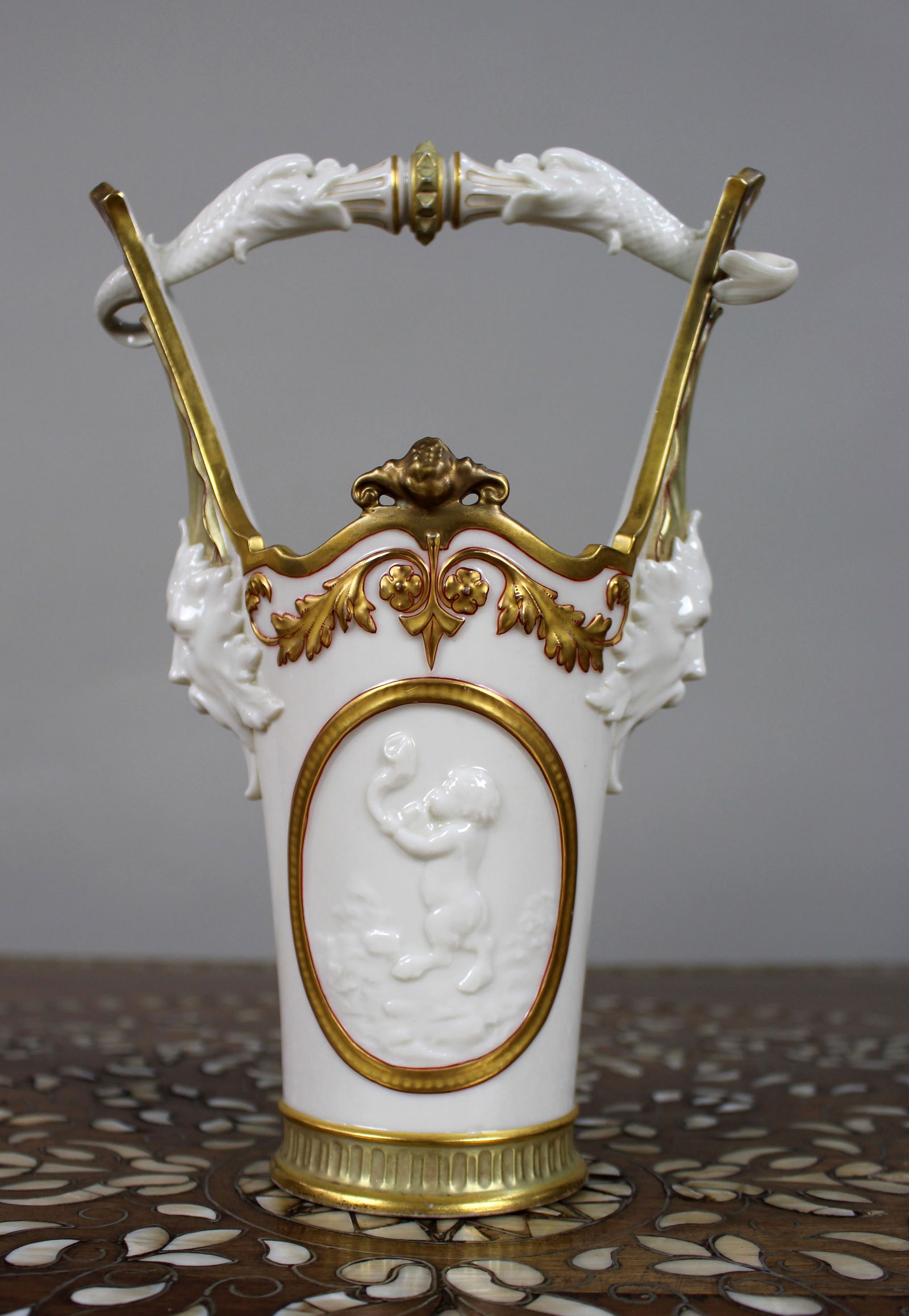 Royal Worcester Exhibition Vase – Retailed by A.B. Daniell & Son, 1884: Title: Royal Worcester Exhibition Vase – Retailed by A.B. Daniell & Son, 1884 Description: Royal Worcester Exhibition Vase – Retailed by A.B. Daniell & Son, 1884 A finely