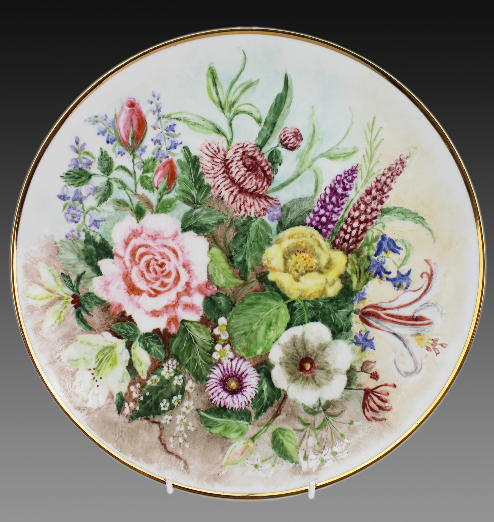 Hand Painted Thomas Germany Aldrington Cabinet Plate: Title: Hand Painted Thomas Germany Aldrington Cabinet Plate Description: Hand Painted Thomas Germany Cabinet Plate by B. Addington, 1984 A decorative porcelain cabinet plate, hand painted with a