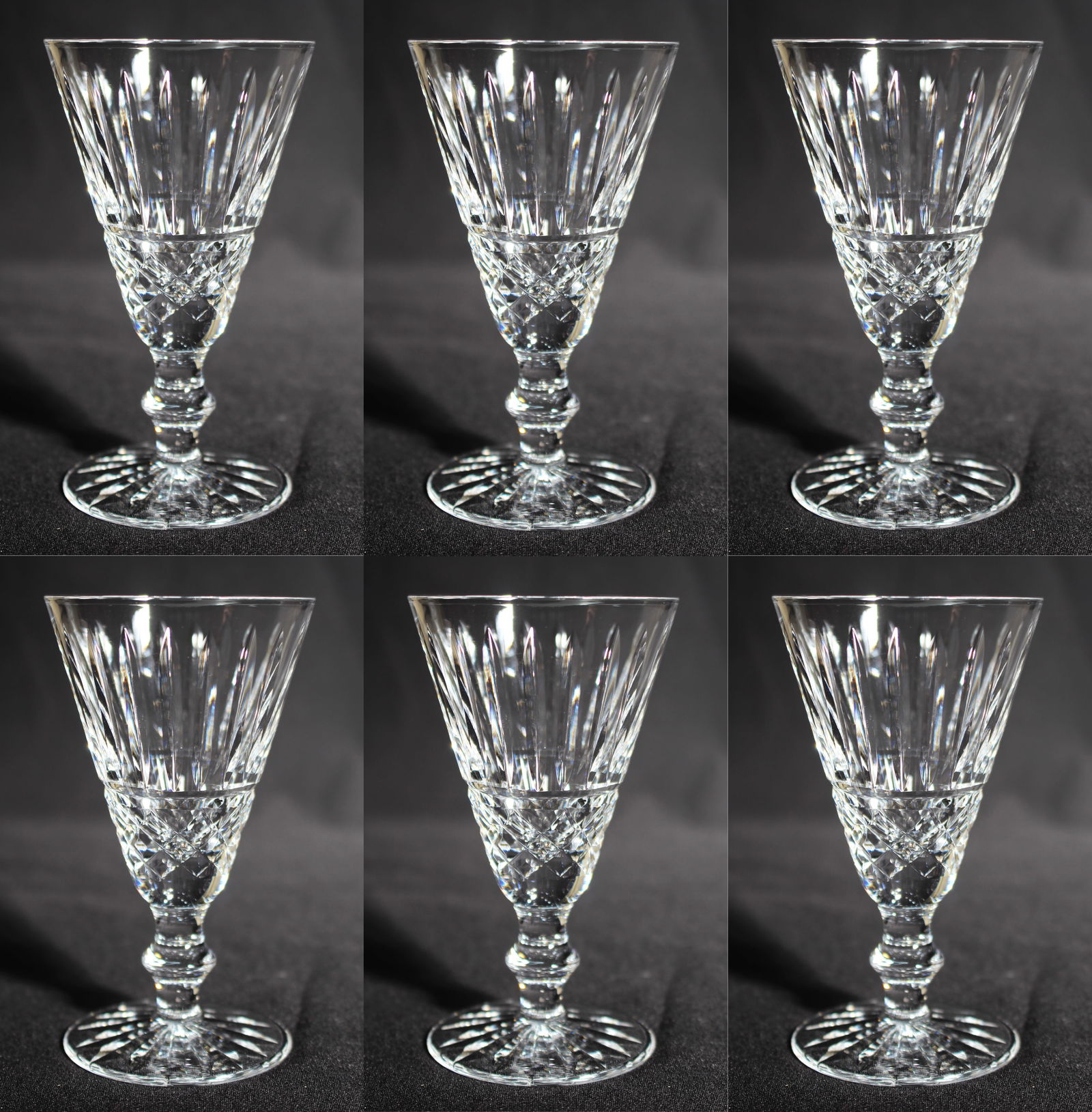 Set of 6 Vintage Waterford Cut Crystal Knopped Sherry Glasses: Title: Set of 6 Vintage Waterford Cut Crystal Knopped Sherry Glasses Description: Set of 6 Vintage Waterford Cut Crystal Knopped Sherry Glasses Very attractive set of vintage Irish sherry