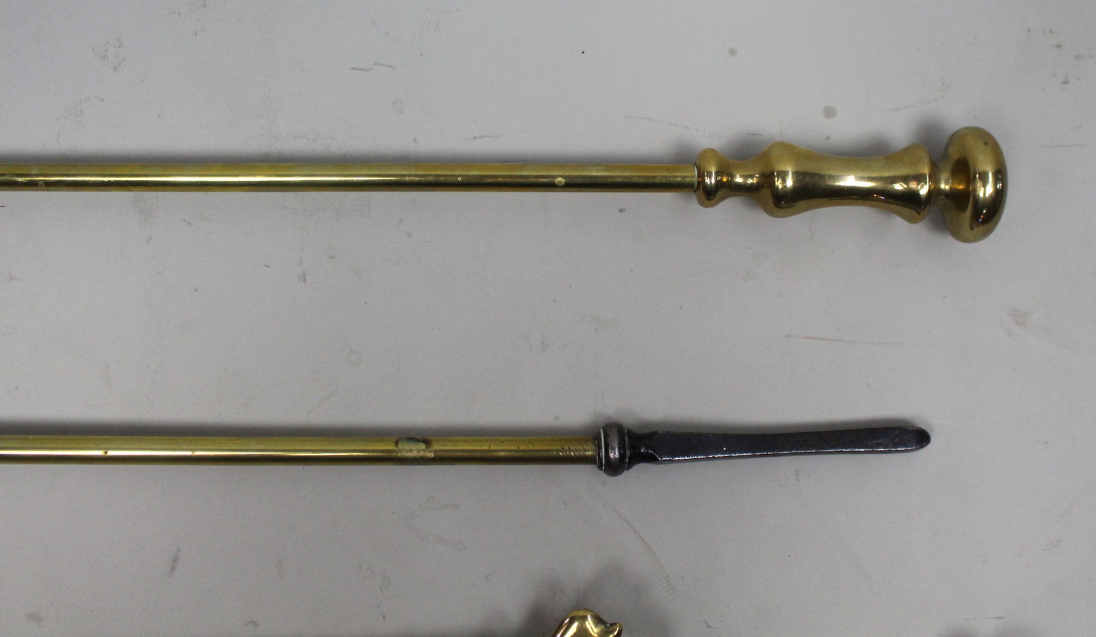 Antique Brass Fireplace Tool Set, English c.1900 - 3