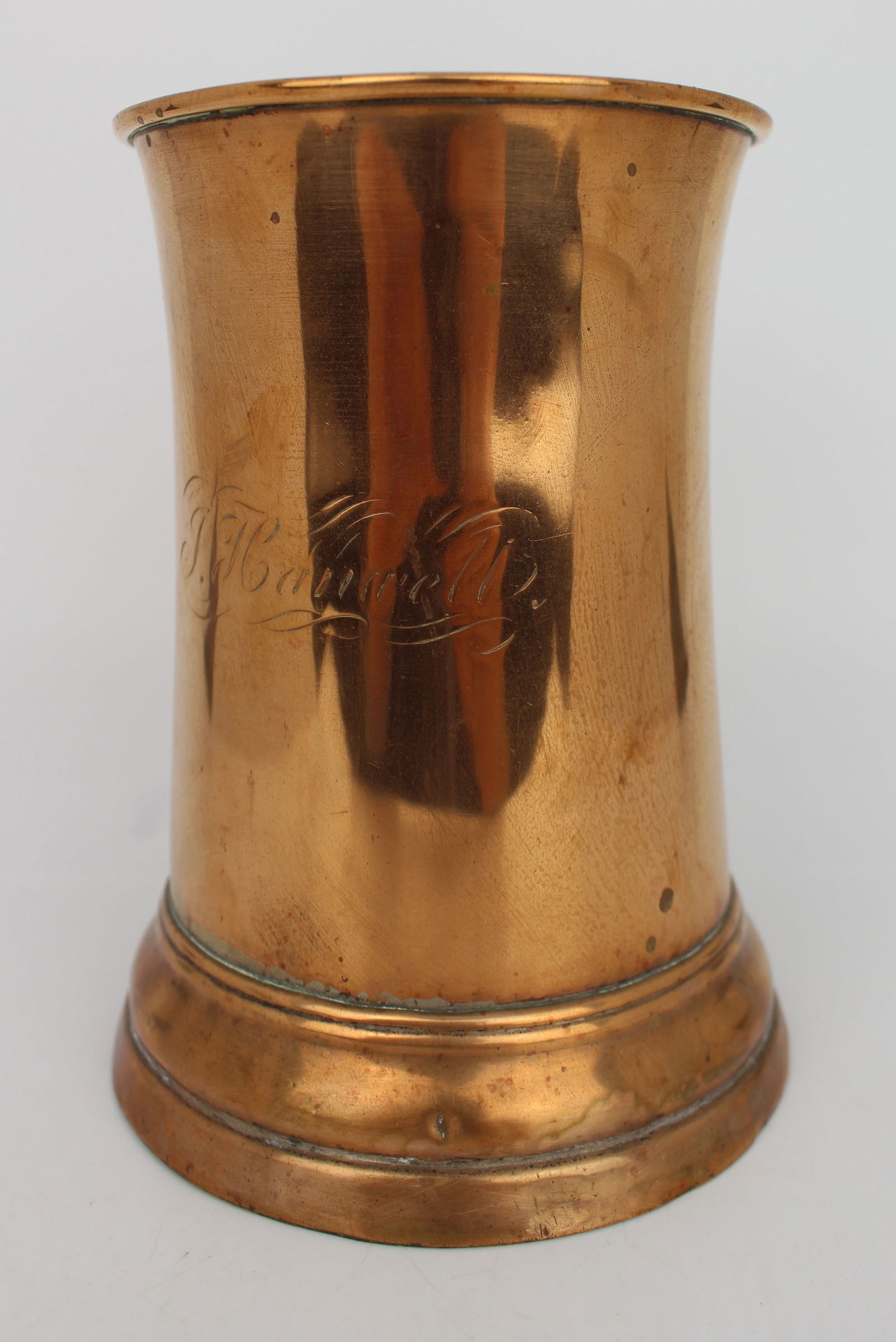 Antique Georgian Copper Tavern Tankard – Engraved, c.1800 - 2