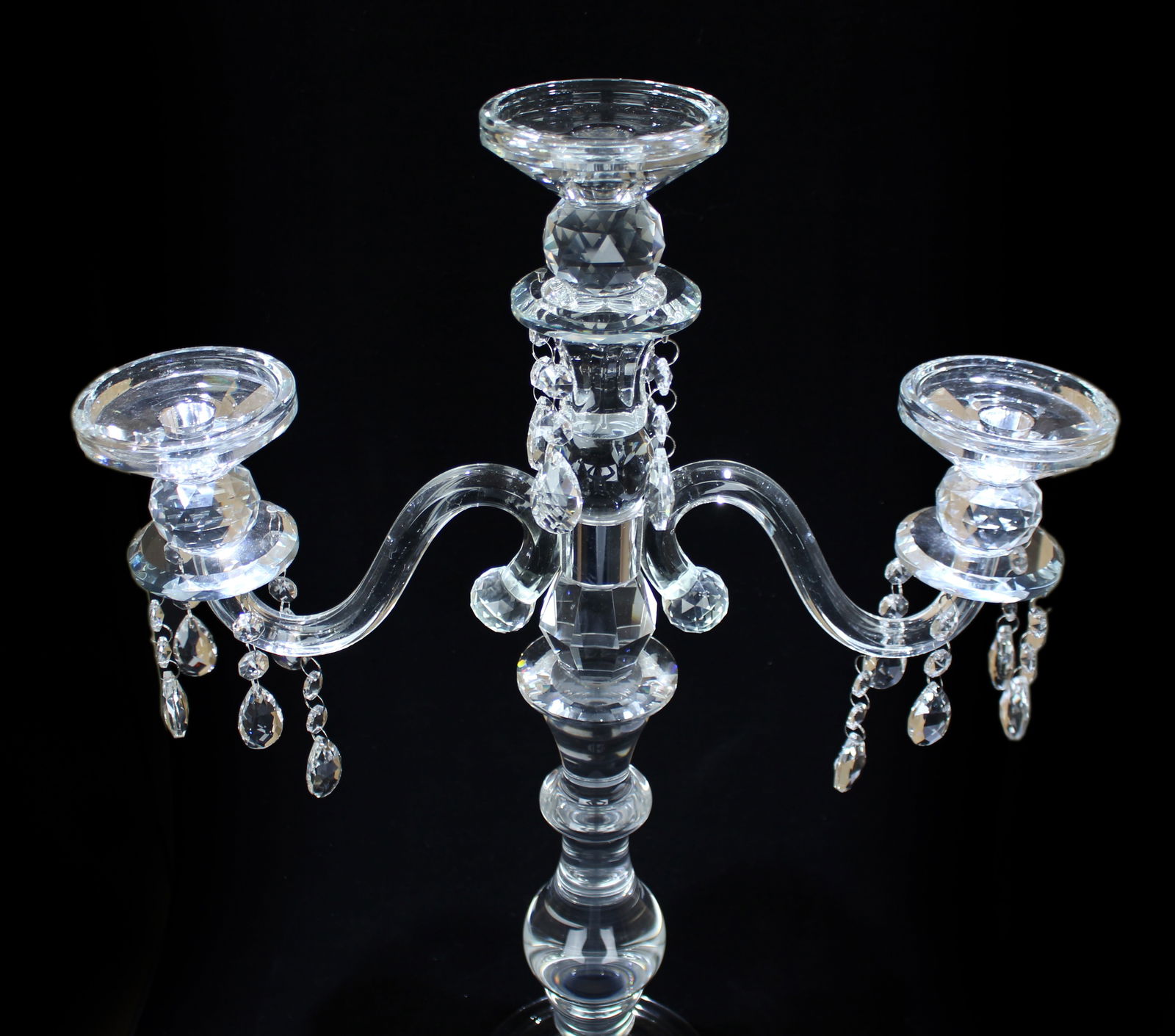 3 Branch Crystal Candelabra - 2