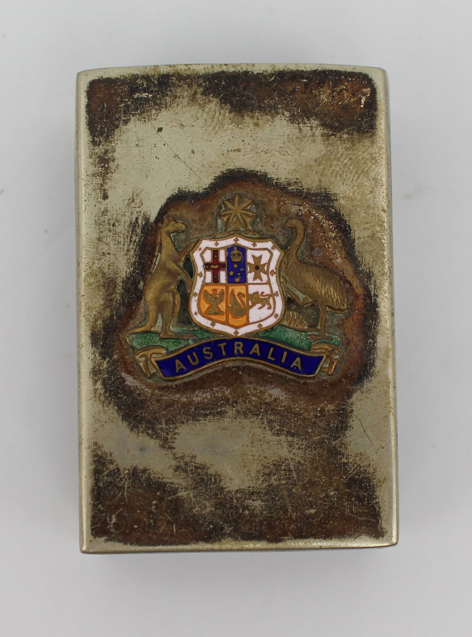 Enamel Australia Silver Plated Match Box Holder - 2