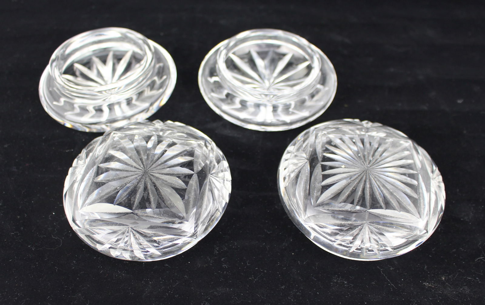 Pair of Vintage Walsh Crystal Bowl & Covers - 3