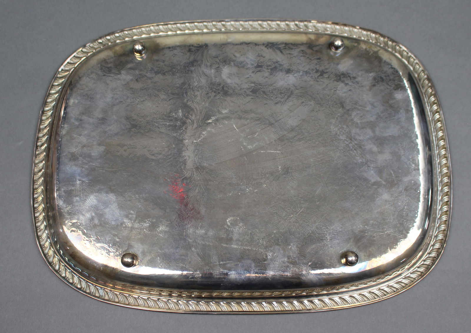 Vintage Silver Plated Serving Tray - 3