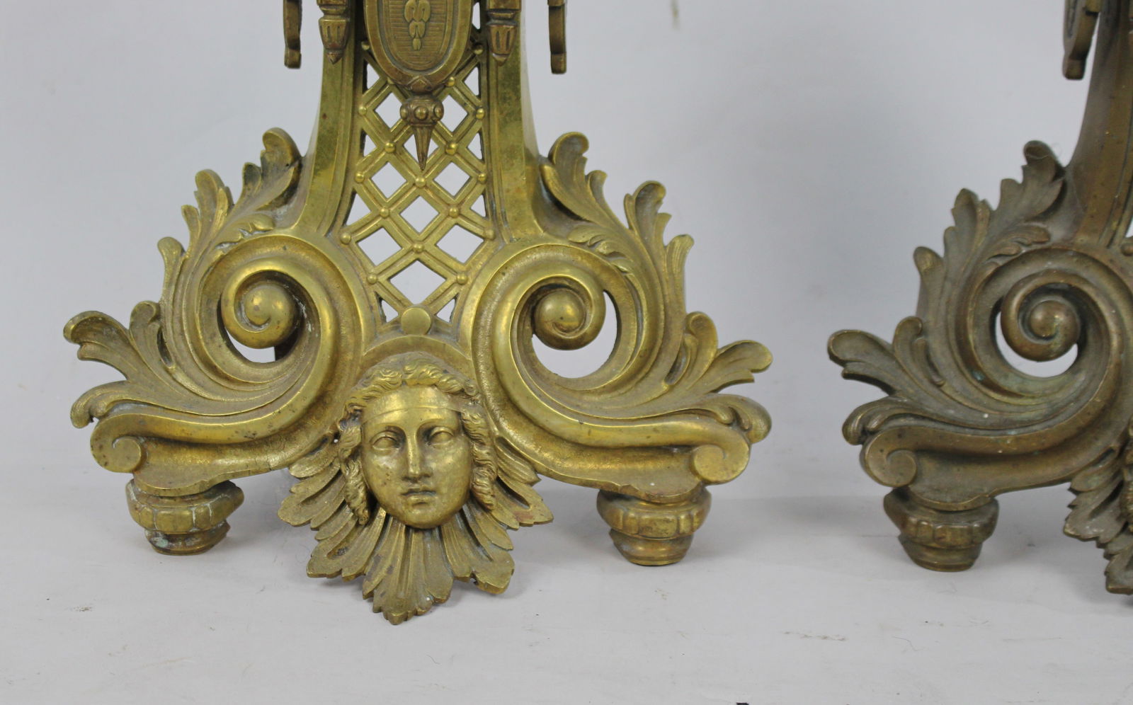 Fine Antique Brass Fire Chenets - 2