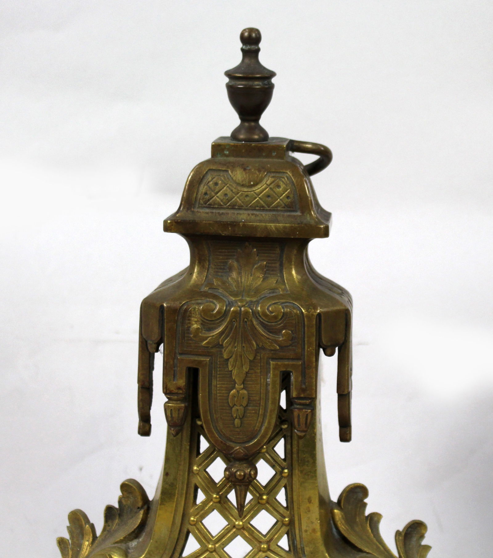 Fine Antique Brass Fire Chenets - 3