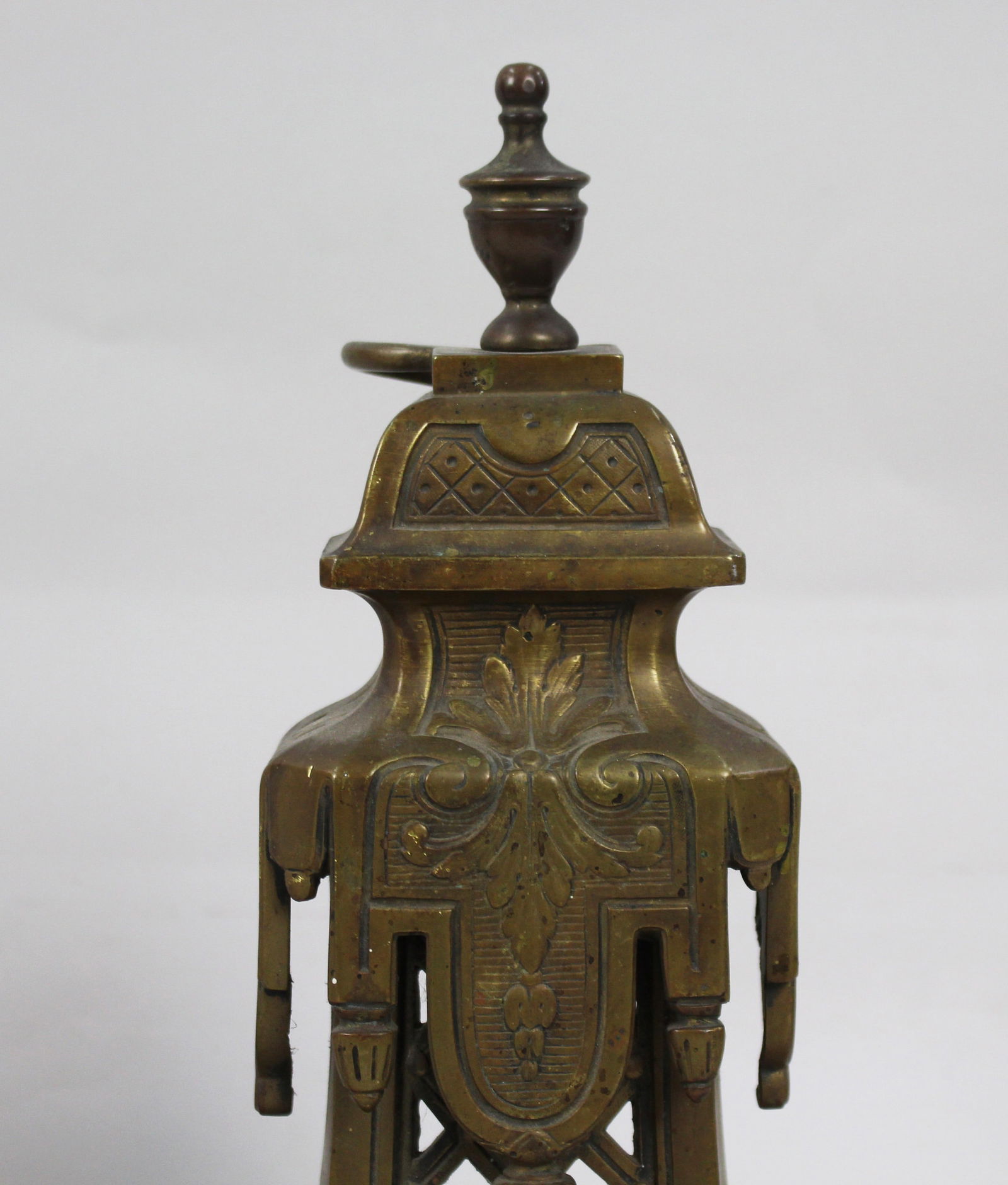 Fine Antique Brass Fire Chenets - 4