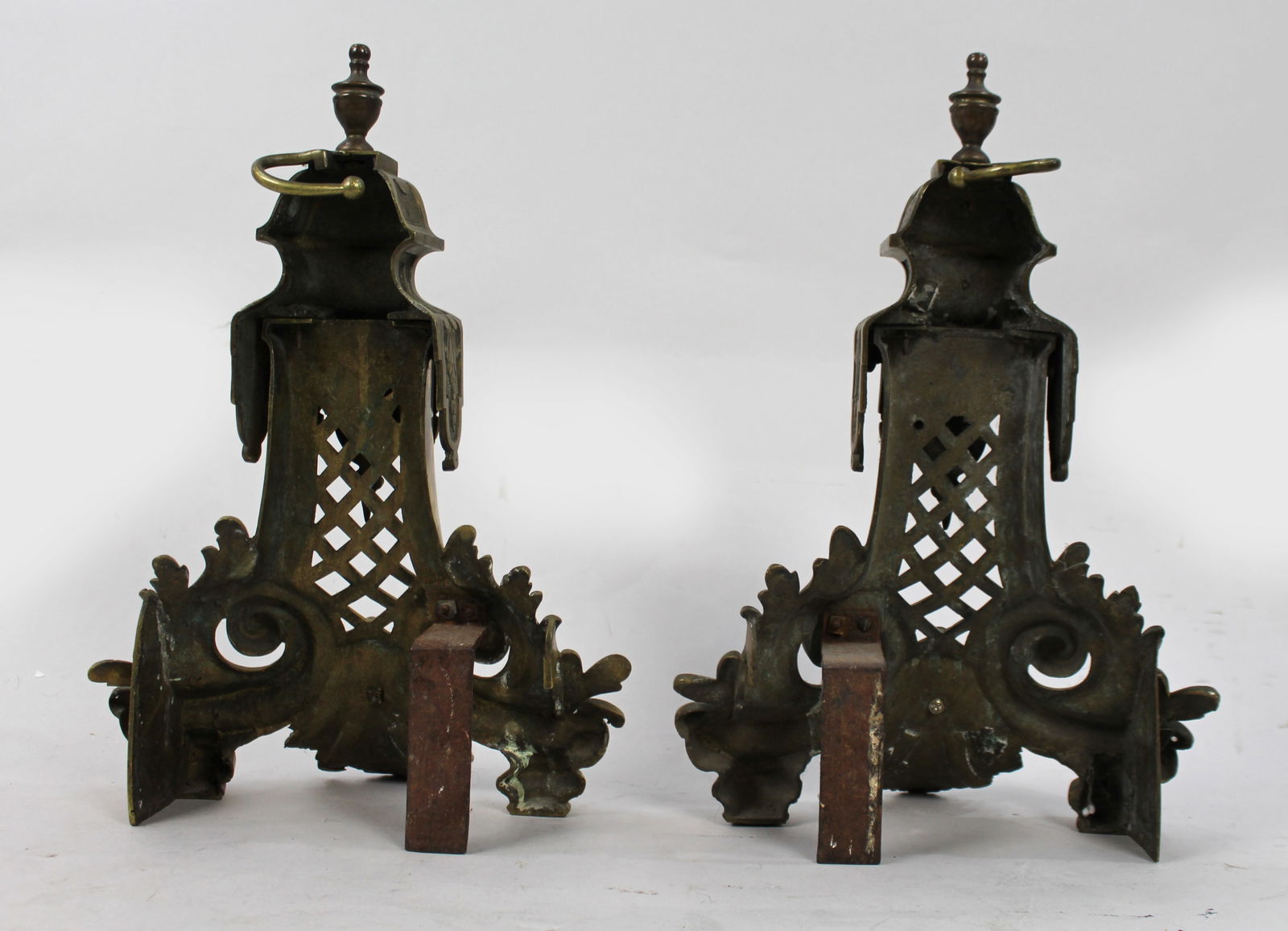 Fine Antique Brass Fire Chenets - 6