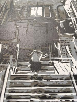 Logan Hicks (b.1971 ) Sunset Apartment Complex, Screen Print, Early Limited Ed, Black Rat Press 2... - 5