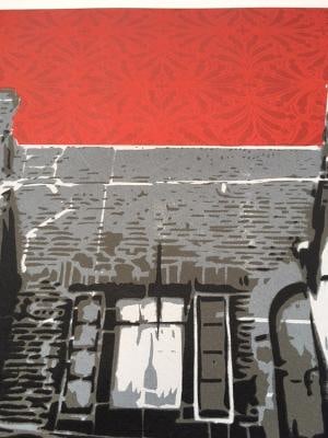 Logan Hicks (b.1971 ) Sunset Apartment Complex, Screen Print, Early Limited Ed, Black Rat Press 2... - 8