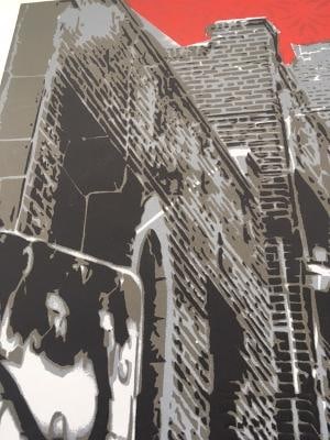 Logan Hicks (b.1971 ) Sunset Apartment Complex, Screen Print, Early Limited Ed, Black Rat Press 2... - 9