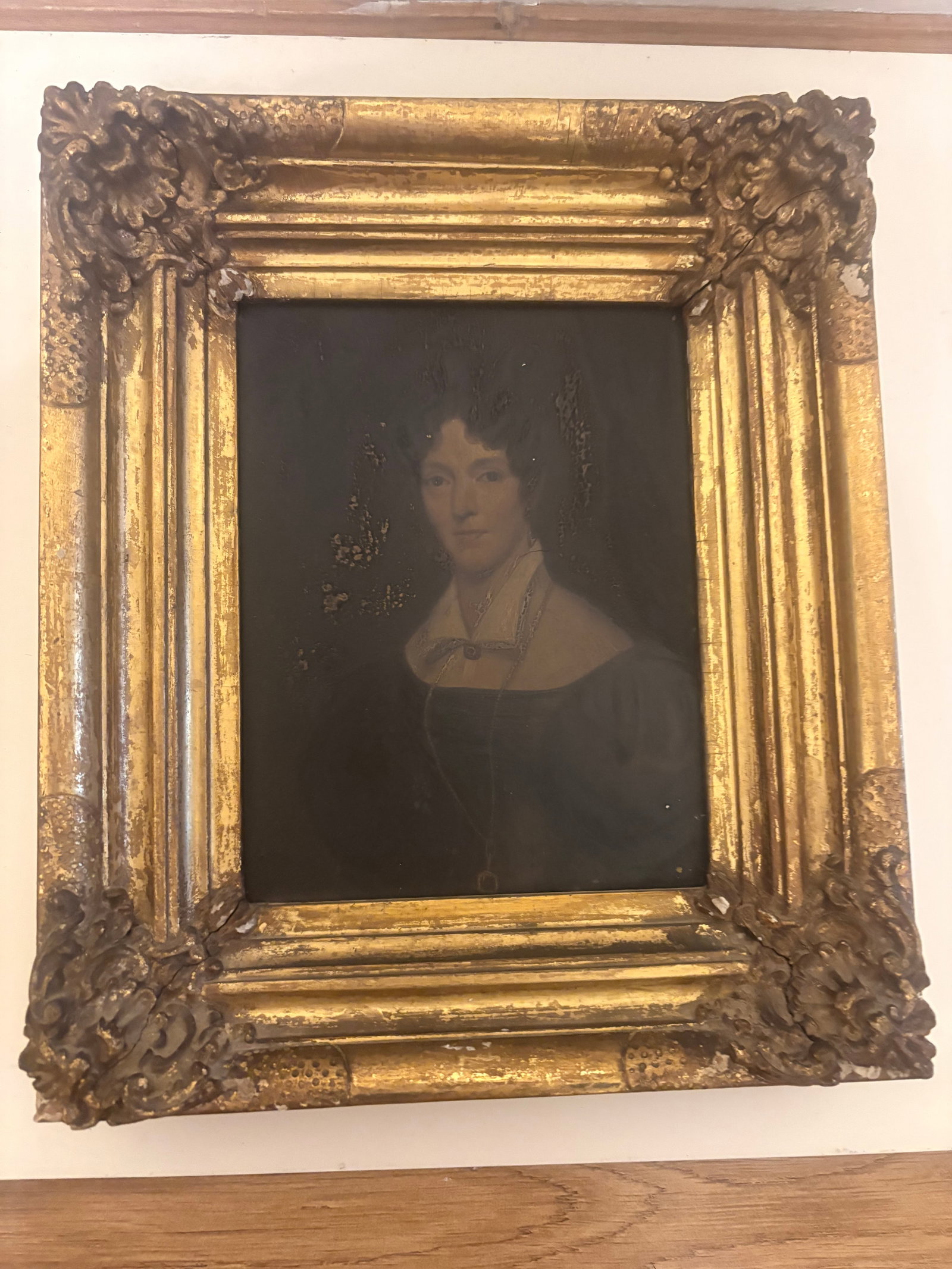 19th Century English School, Half Length Portrait of A Lady Wearing A White Collared Black Gown (1 of 5)