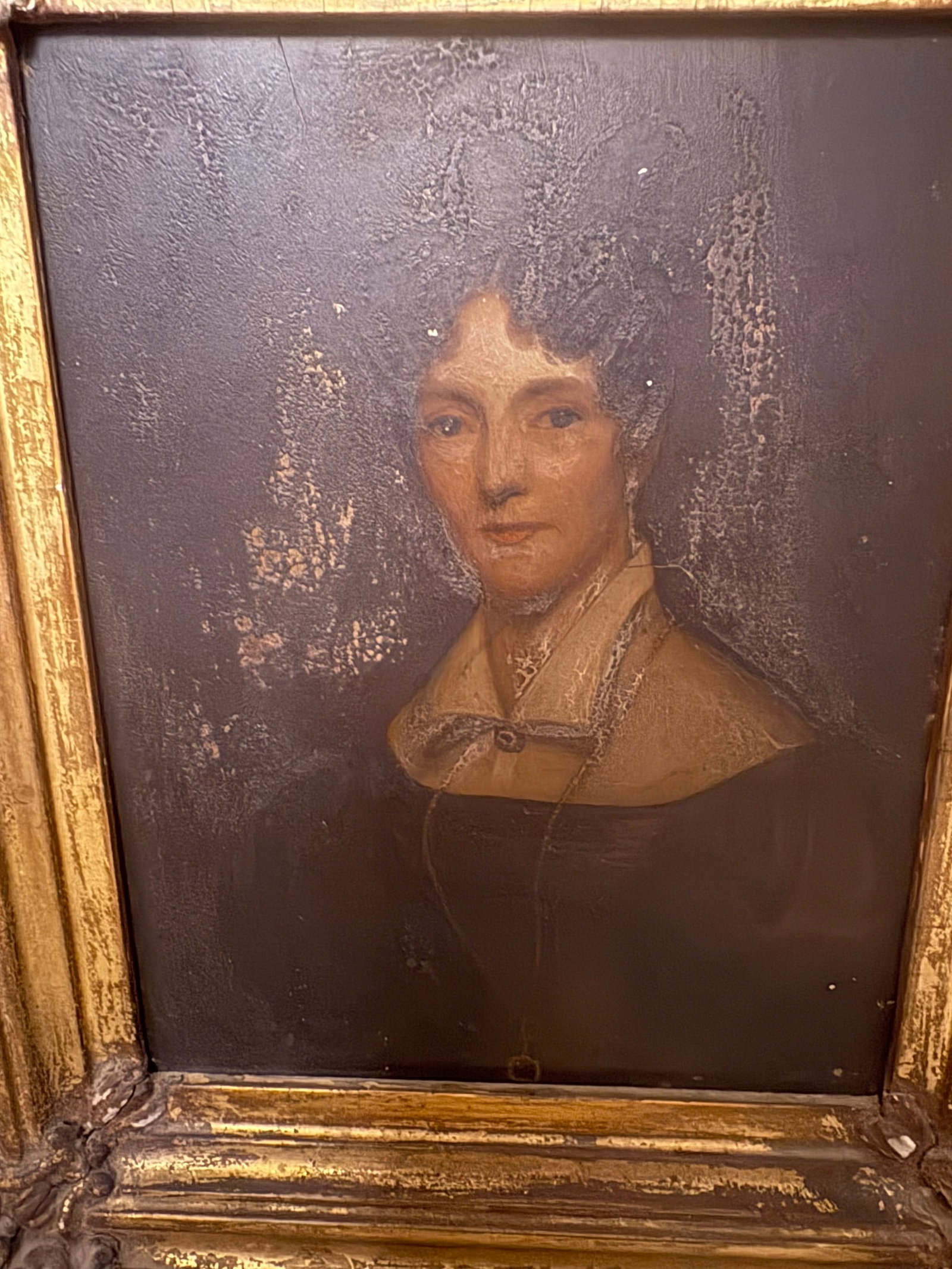 19th Century English School, Half Length Portrait of A Lady Wearing A White Collared Black Gown - 2