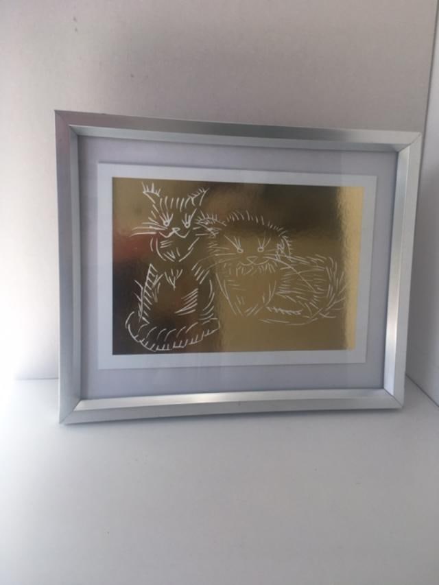 Ai Weiwei (b.1957 Chinese), Cats, (Gold Edition) Gold Foil Blocking, Framed, 2022 - 3