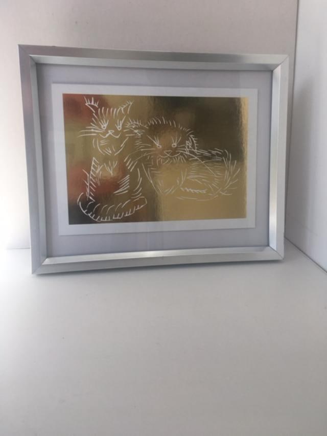 Ai Weiwei (b.1957 Chinese), Cats, (Gold Edition) Gold Foil Blocking, Framed, 2022 - 4